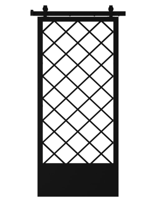 Custom Metal Diamond pattern Sliding Barn Door With Kick Plate