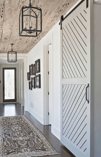 The Audrey Two Panel Angle Etched Custom Barn Door