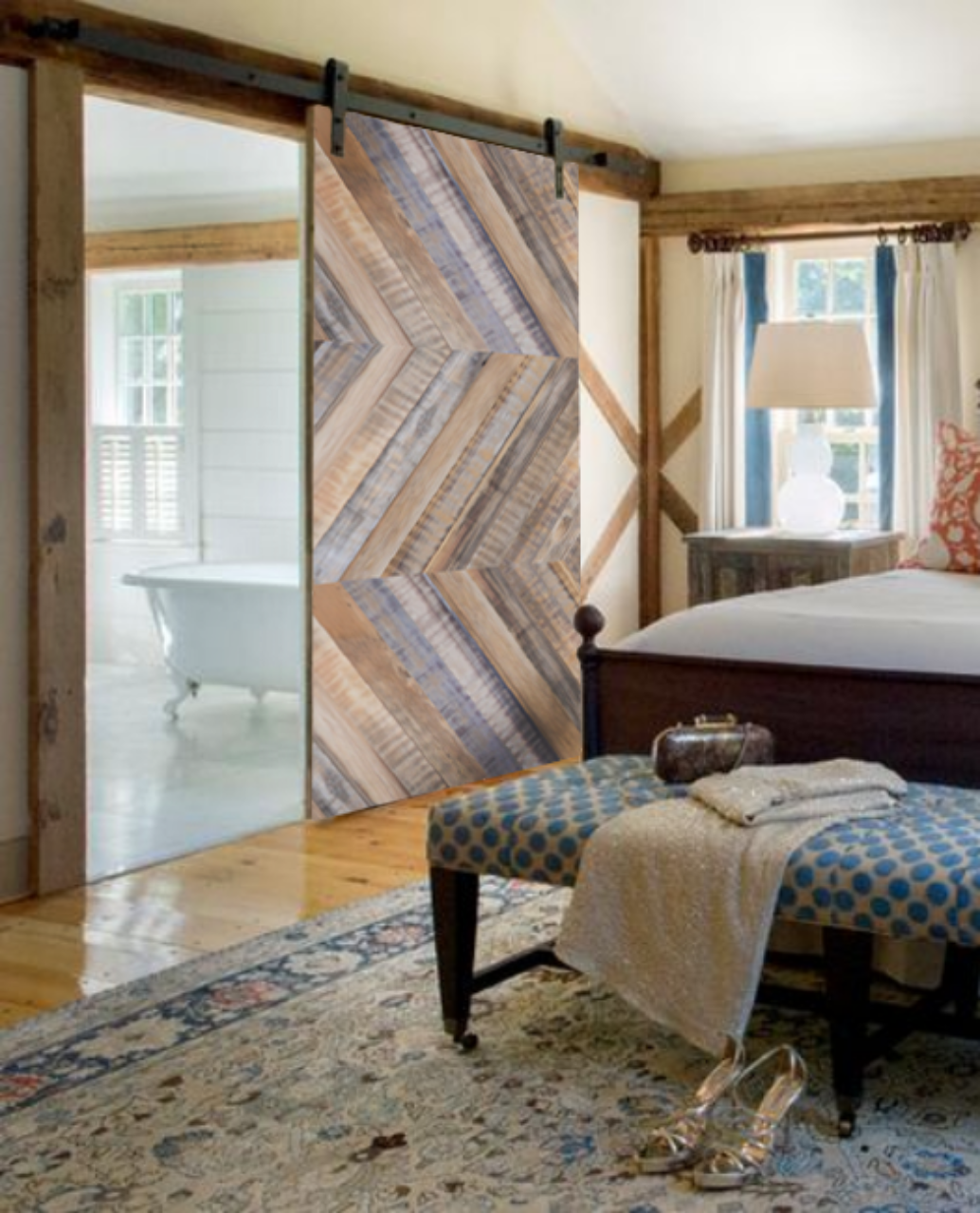 reclaimed wood bedroom barn door