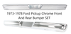1973-1978 Ford Pickup Chrome Front And Rear Bumper SET