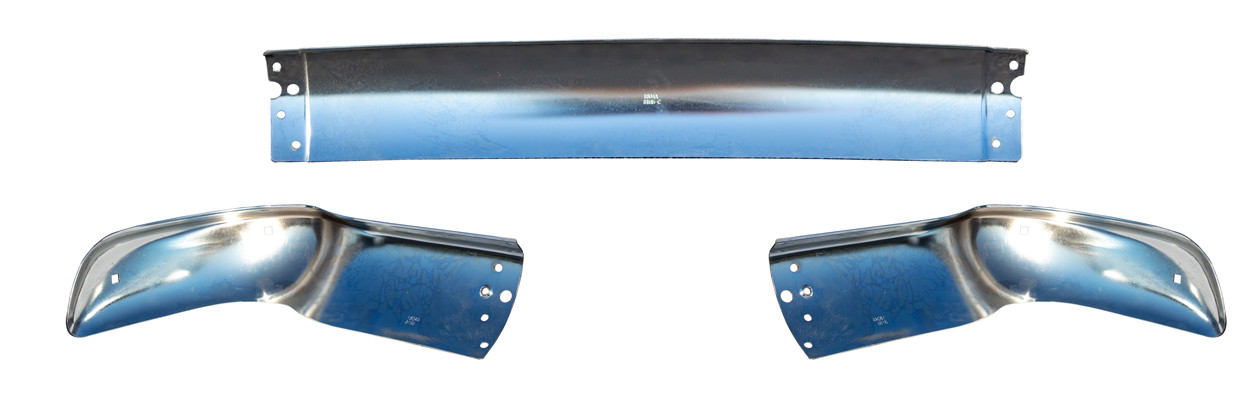 1955 Chevy 3 Pc Chrome Rear Bumper Assembly With Brackets