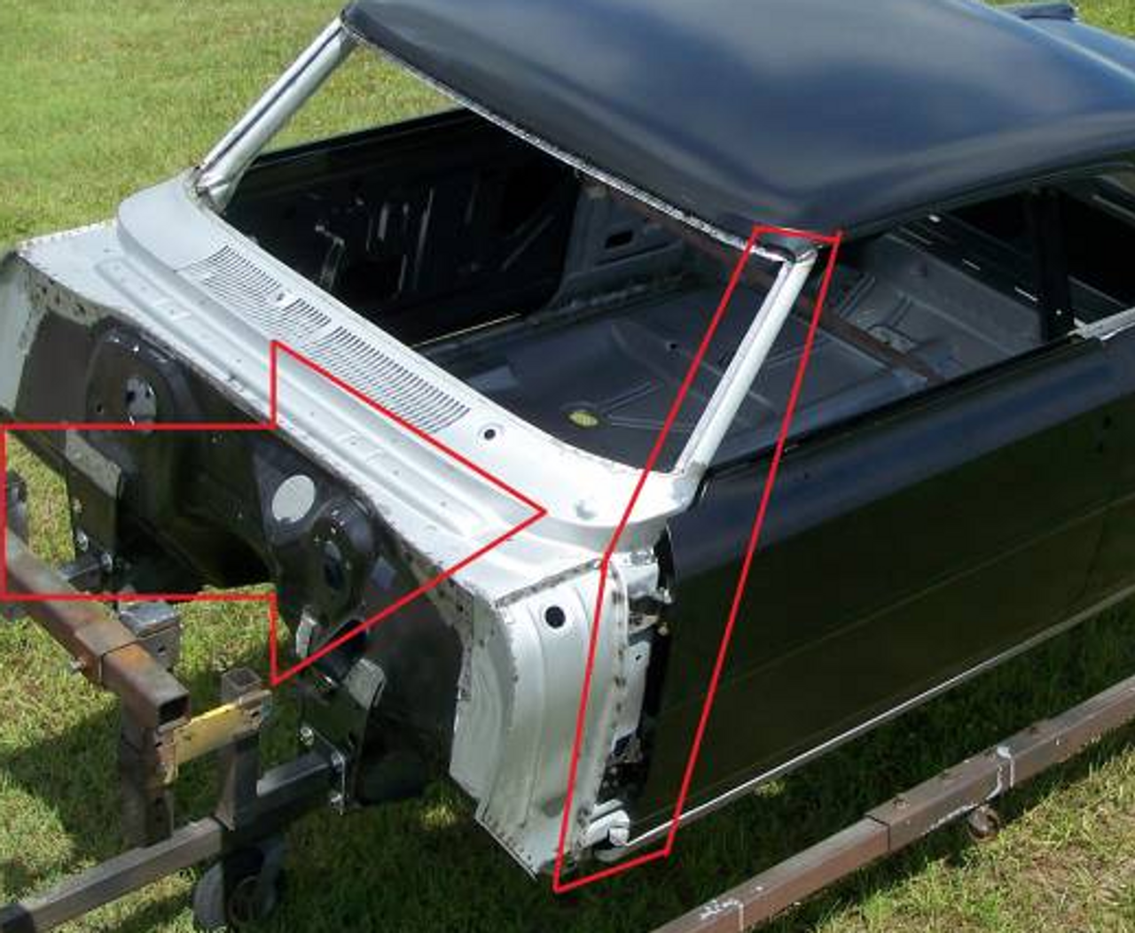 Lh 1966-1967 Chevy Ii & Nova Front Door A-Pillar Assembly
