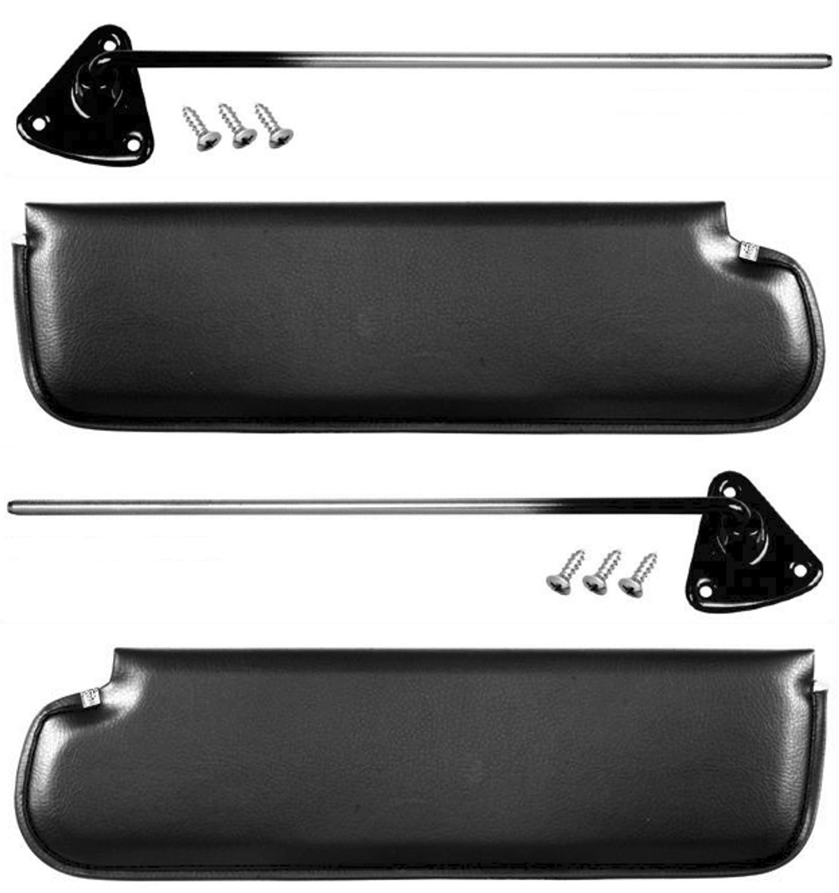 1967-1972 Chevy & Gmc Truck Sun Visor Set ~ Black