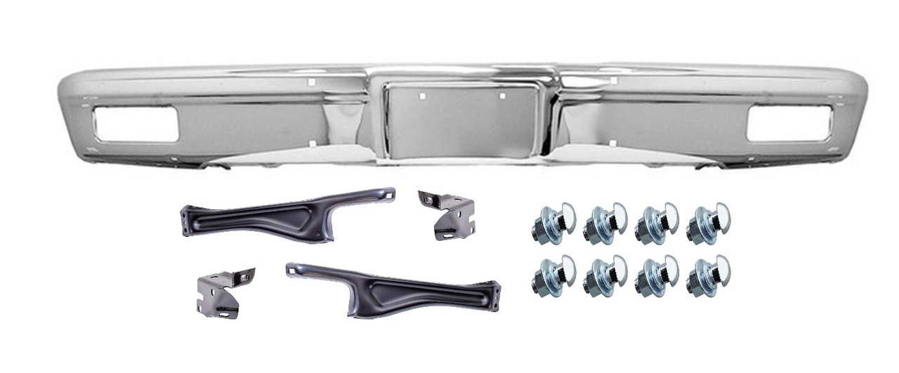 1981-1982 Chevy Gmc Truck Chrome Front Bumper W/O Impact Strip Holes With Hardware