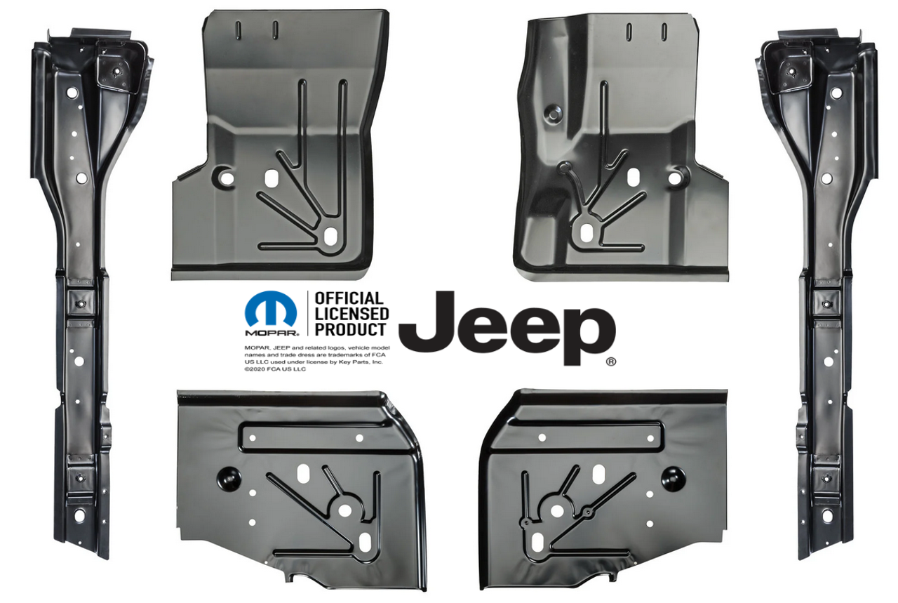 1997-2006 Wrangler Tj Floor Panel And Full Length Floor Brace Kit (6 Pieces)