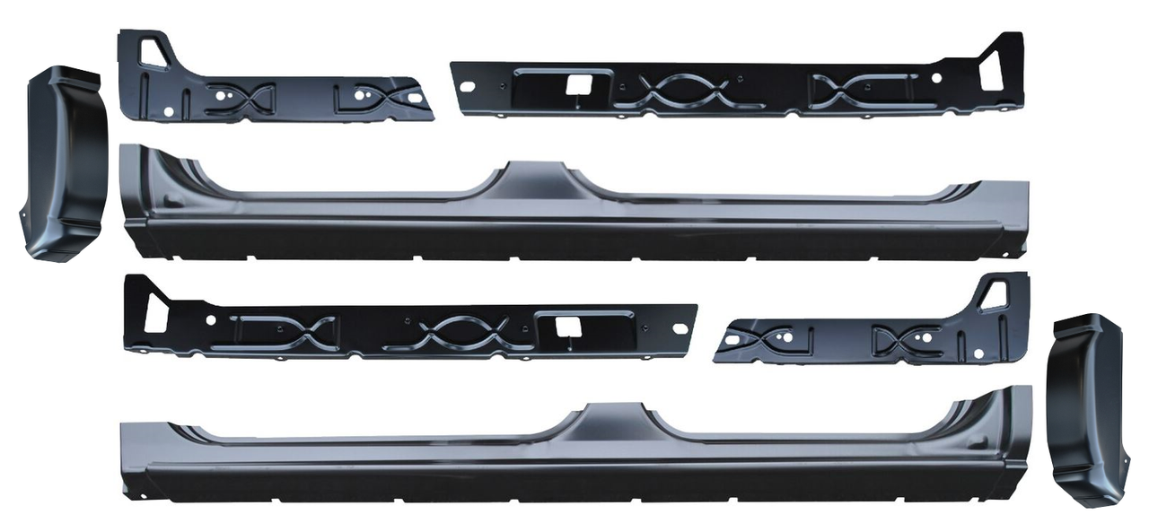 1999-2006 Chevy Gmc Pickup Inner Outer Rocker Panel Cab Corner Set 4Dr Crew Cab