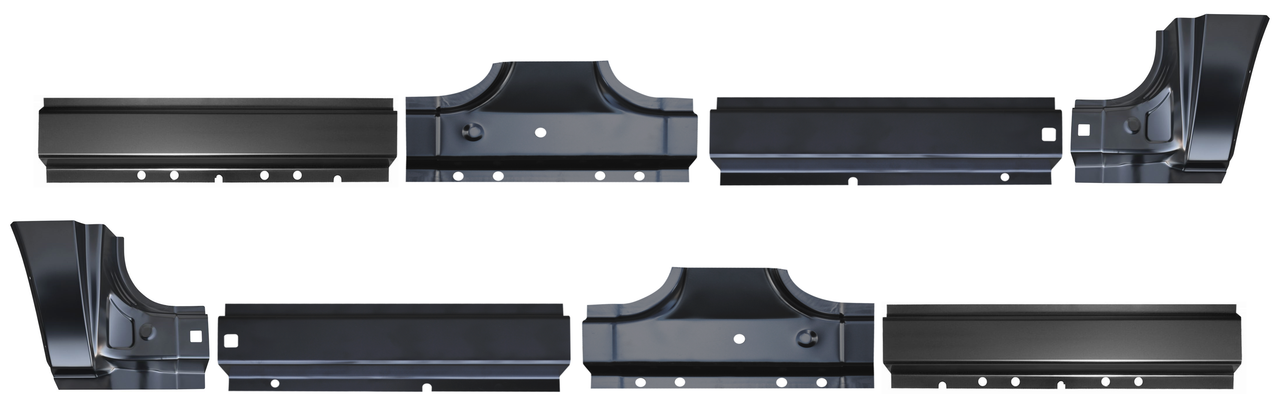 ClassicParts4U 6pc Rear Door Dog Leg & Rocker Panels For 2000-2005 Ford Excursion – Unfinished Steel – USA Made