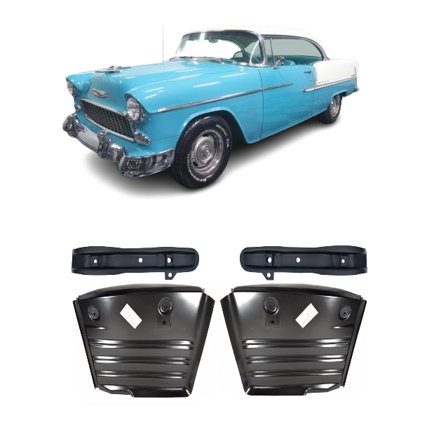 1955-1957 Chevy Bel Air Front Floor Pan Patch Set with Front Braces