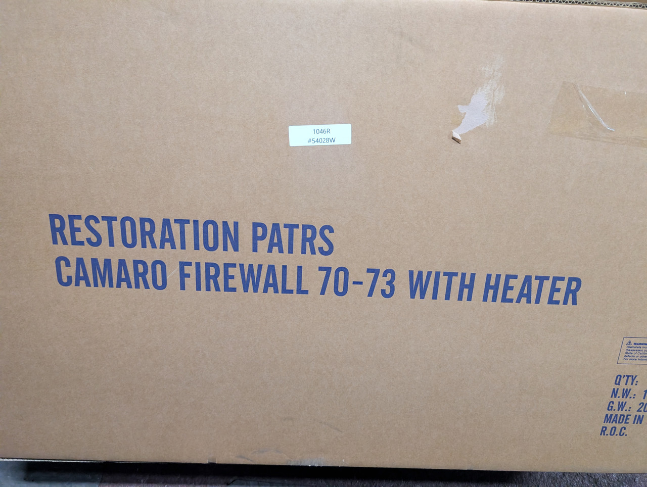 1970-1973 Camaro & Firebird Complete Firewall (With Heater)