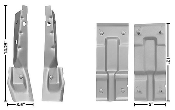 1961-1964 Impala Ss Bucket Seat Mounting Brackets 4-Piece Set