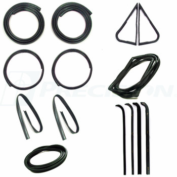 1971-1972 Ford Pickup Weatherstrip Kit (Without Trim Groove)