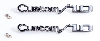 1969-1972 Chevy Truck "Custom 10" Front Fender Emblem Set