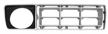 Rh - 1976-1977 Ford Pickup & Bronco Silver & Black Grille Insert