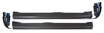 Lh Rh 2002-2008 Dodge Pickup Outer Slip On Rocker Panel Cab Corner Set (4 Door Quad Cab)