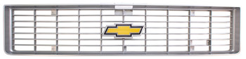 1973-1974 Chevy C/K Pickup Blazer Suburban Premium Aregnt Gray Grille - OE Style w/ Foil Bowtie Emblem