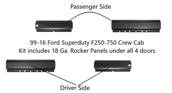 1999-2016 Superduty Pickup Front/Rear Door Rocker Panel SET For 4 Door Crew Cab
