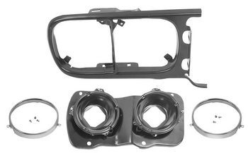 Rh - 1969 Firebird Headlamp Mounting Plate & Bumper Set