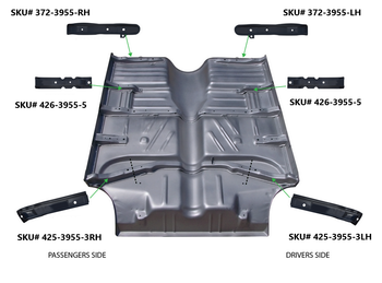 1955-1957 Chevy Bel Air Forward Floor Seat Brace (Sold As Each)