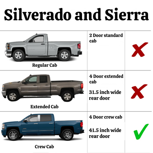 2014-2018 Chevy Gmc Pickup 2 Piece Style Outer Rocker Panel SET Fits 40 inch Wide Rear Door