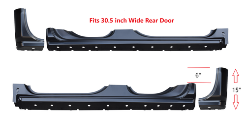 2014-2018 Chevy Gmc Pickup Factory Style Rocker Panel/Cab Corner Set Fits 30.5 inch Wide Rear Door