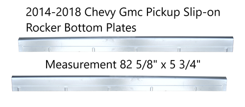 2014-2018 Chevy Gmc Pickup Slip-on Rocker Bottom Plates Fits Crew Cab