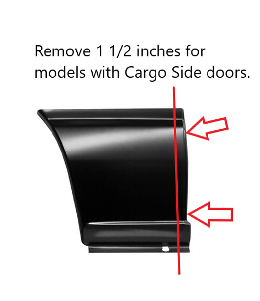 Rh 1992-2016 Econoline Van Rear Quarter-Front Section Rh 1992-2016 Econoline Van Rear Quarter-Front Section