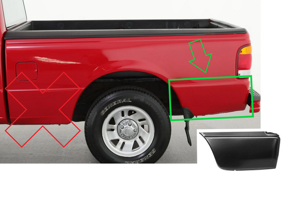 Lh 1993-2011 Ford Ranger Bedside Lower Rear Section 6 Foot Bed Lh 1993-2011 Ford Ranger Bedside Lower Rear Section 6 Foot Bed