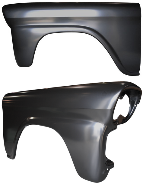 Lh & Rh  - 1958-1959 Chevy & Gmc Truck Steel Front Fenders (Sold As A Pair)