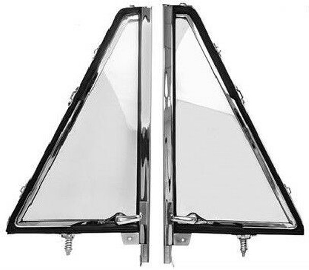 Lh & Rh - 1966-1977 Bronco Vent Window Assemblies Clear Glass