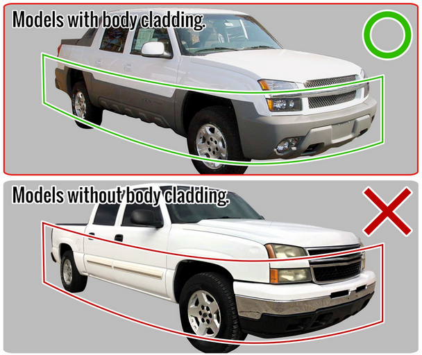 Rh - 2002-2006 Chevy Avalanche Rear Quarter Repair Sections (With Side Body Cladding)