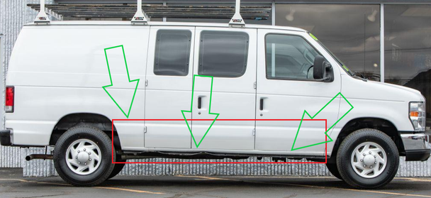 Rh 1992-2016 Econoline Van Outer Rocker Panel Under Front and Cargo Doors Rh 1992-2016 Econoline Van Outer Rocker Panel Under Front and Cargo Doors