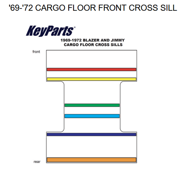 1969-1972 Blazer Jimmy Cargo Floor Front Cross Sill