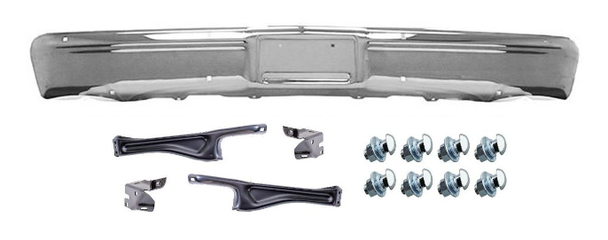 1983-1987 Chevy Gmc Truck Chrome Front Bumper Kit With Brackets And Hardware