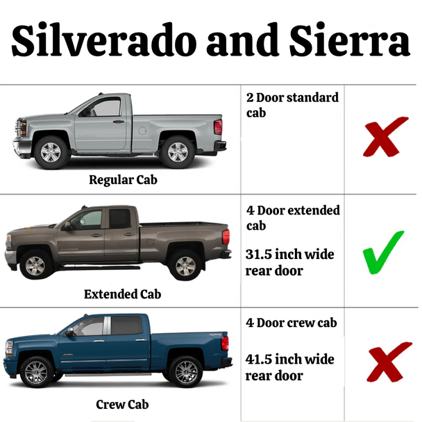 2014-2018 Chevy Gmc Pickup Factory Style Rocker Panel/Cab Corner Set Fits 30.5 inch Wide Rear Door