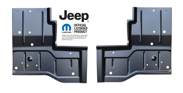 1976-1996 Jeep CJ7,CJ8 Scrambler & YJ Wrangler Factory Style Rear Floor Pan Set