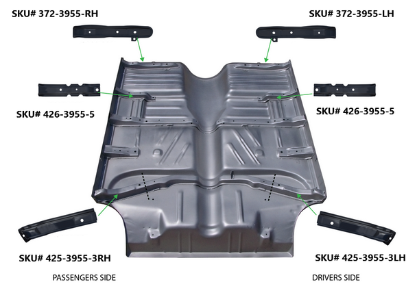 Lh 1955-1957 Chevy Bel Air Front Floor Brace At Cowl