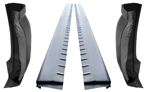 1999-2006 Chevy Gmc Pickup Slip On Rockers Cab Corners 4 Door Extended Cab img
