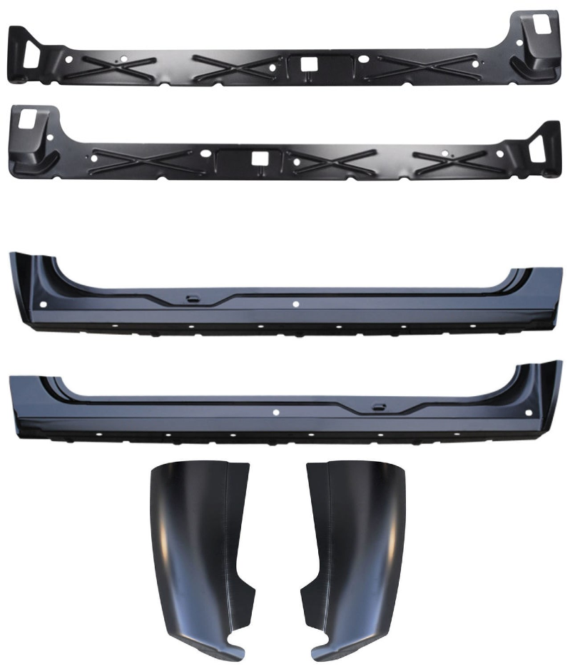 Rocker Panel & Cab Corner 6 Pc Kit Fits 2007-13 Chevy Gmc Pickup 4 Door Ext Cab img