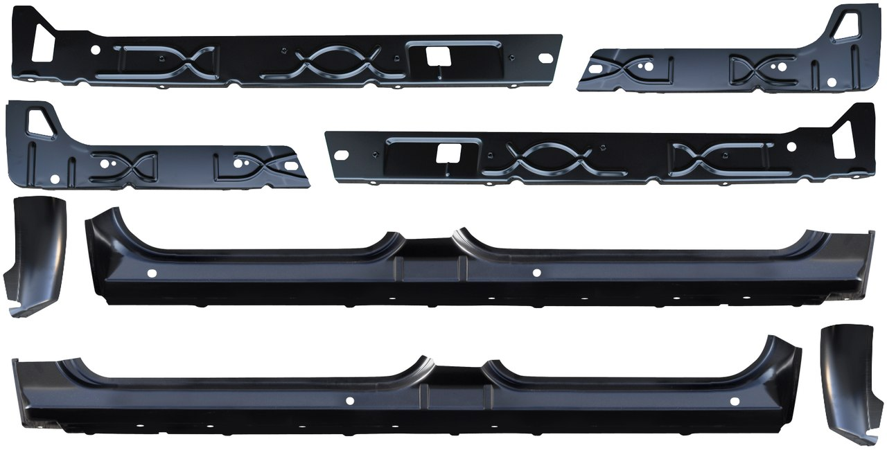 2007-2013 Chevy & Gmc Pickup Inner Outer Rocker Panel and Cab Corner Set CrewCab img