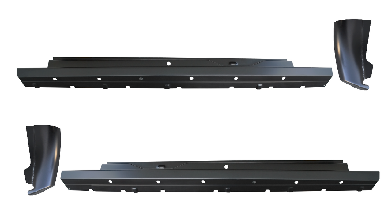 Lh Rh 2007-2013 Chevy Gmc Pickup Slip On Rockers Cab Corners 4 dr Ext. Cab img