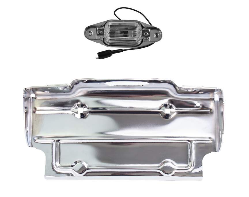 1967-1987 Chevy Gmc Truck Chrome Rear License Plate Frame With Lamp img