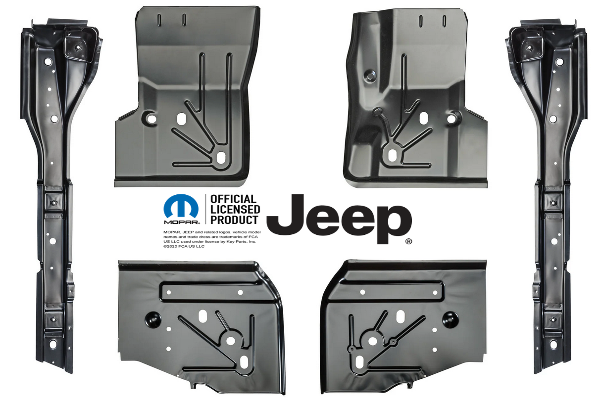 Floor Panel And Full Length Floor Brace Kit 6 Pieces 1997-2006 Wrangler TJ img