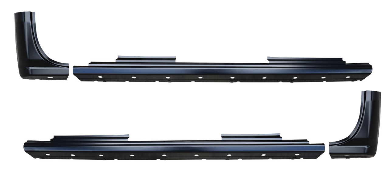 2014-18 Chevy Gmc Pickup Slip-on Rockers Cab Corners SET Fits 40 inch Rear Dr img