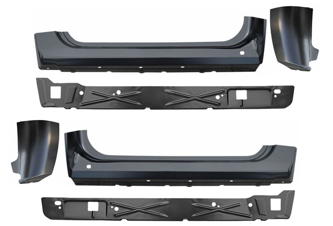 2007-2013 Chevy Gmc Pickup Inner Outer Rocker Panel Cab Corner 6 Pc Set (2 Door img