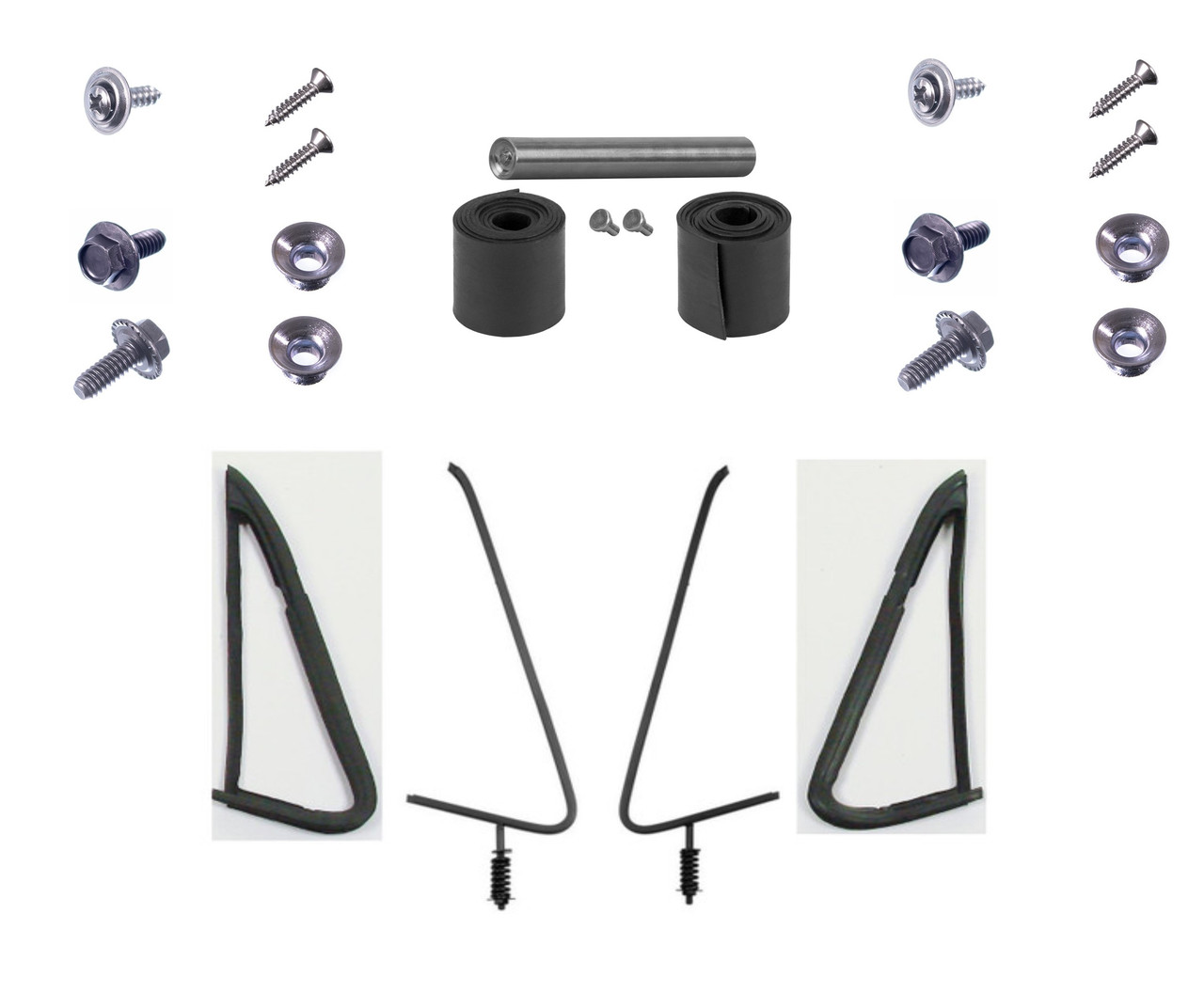 1986-1987 Chevy Gmc Truck Vent Glass Frames and Gaskets 4 Piece Set img