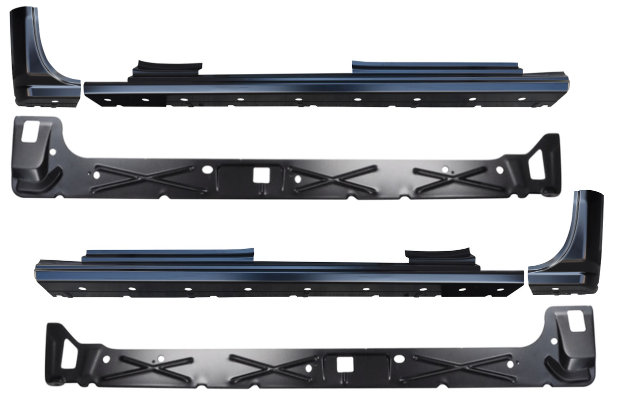 2014-18 Chevy Gmc Pickup Slipon Rockers Cab Corners Inner Rockers 30.5 Inch Door img