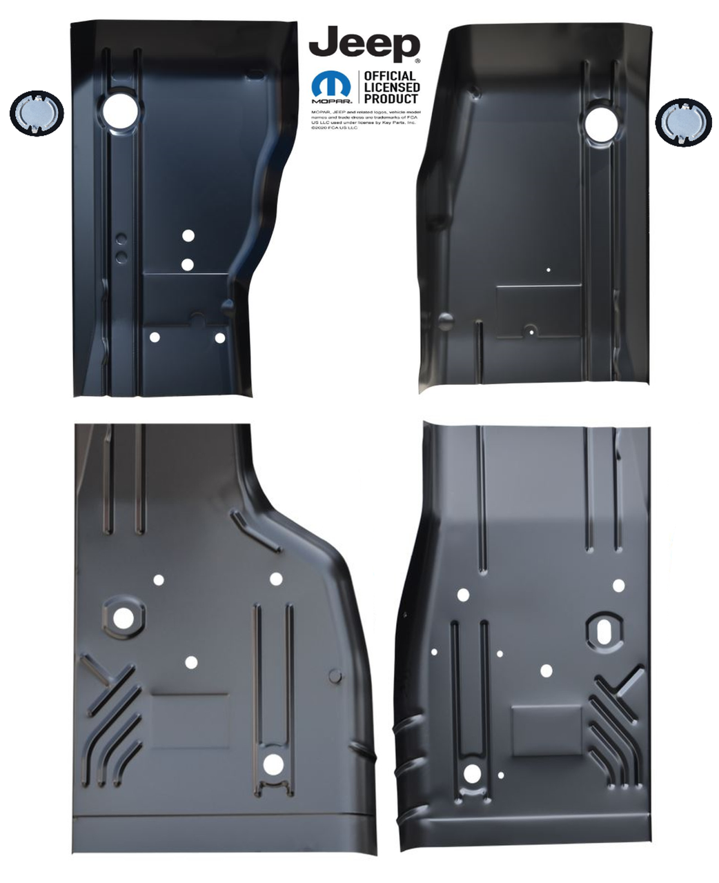 LhRh 1984-2001 Cherokee & Wagoneer 4 Pcs Front / Rear Floor Pan Set For Xj Serie img