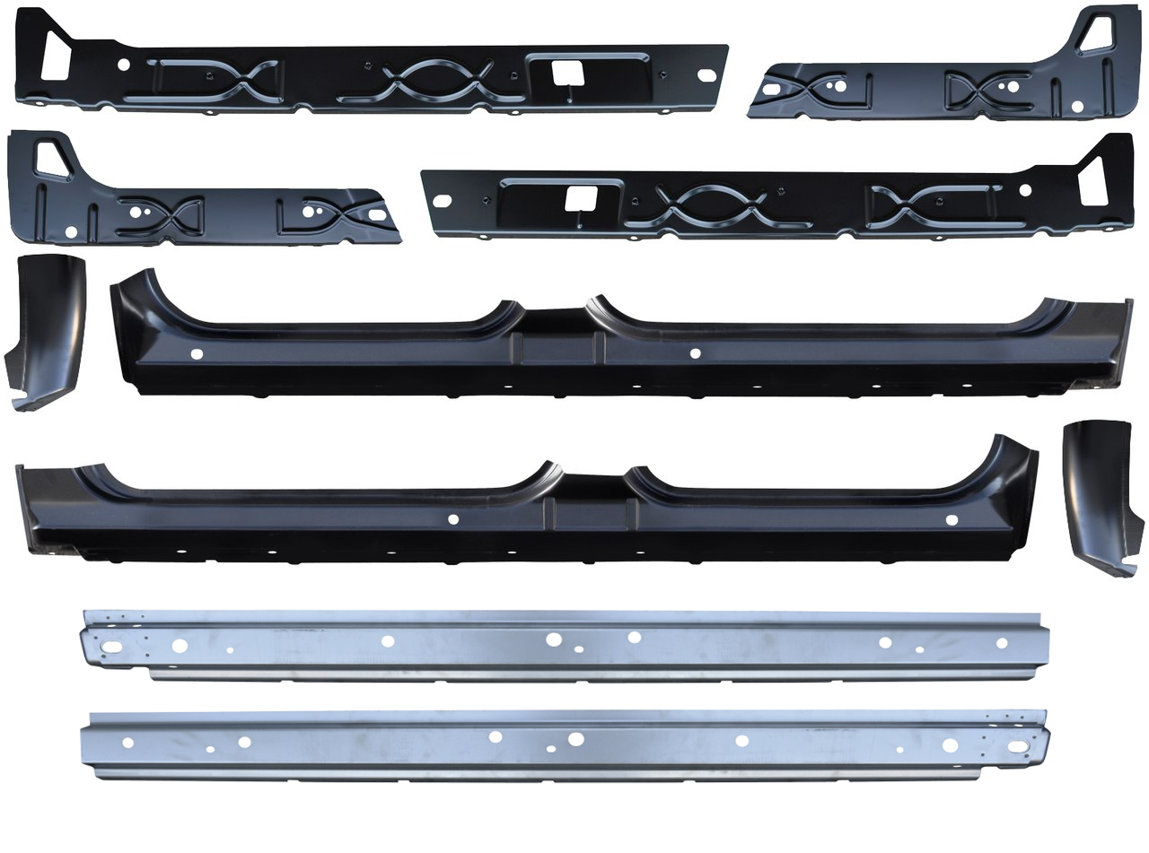Complete Oe Rocker Panel Cab Corner KIT 2007-2013 Chevy Gmc Pickup Crew Cab img
