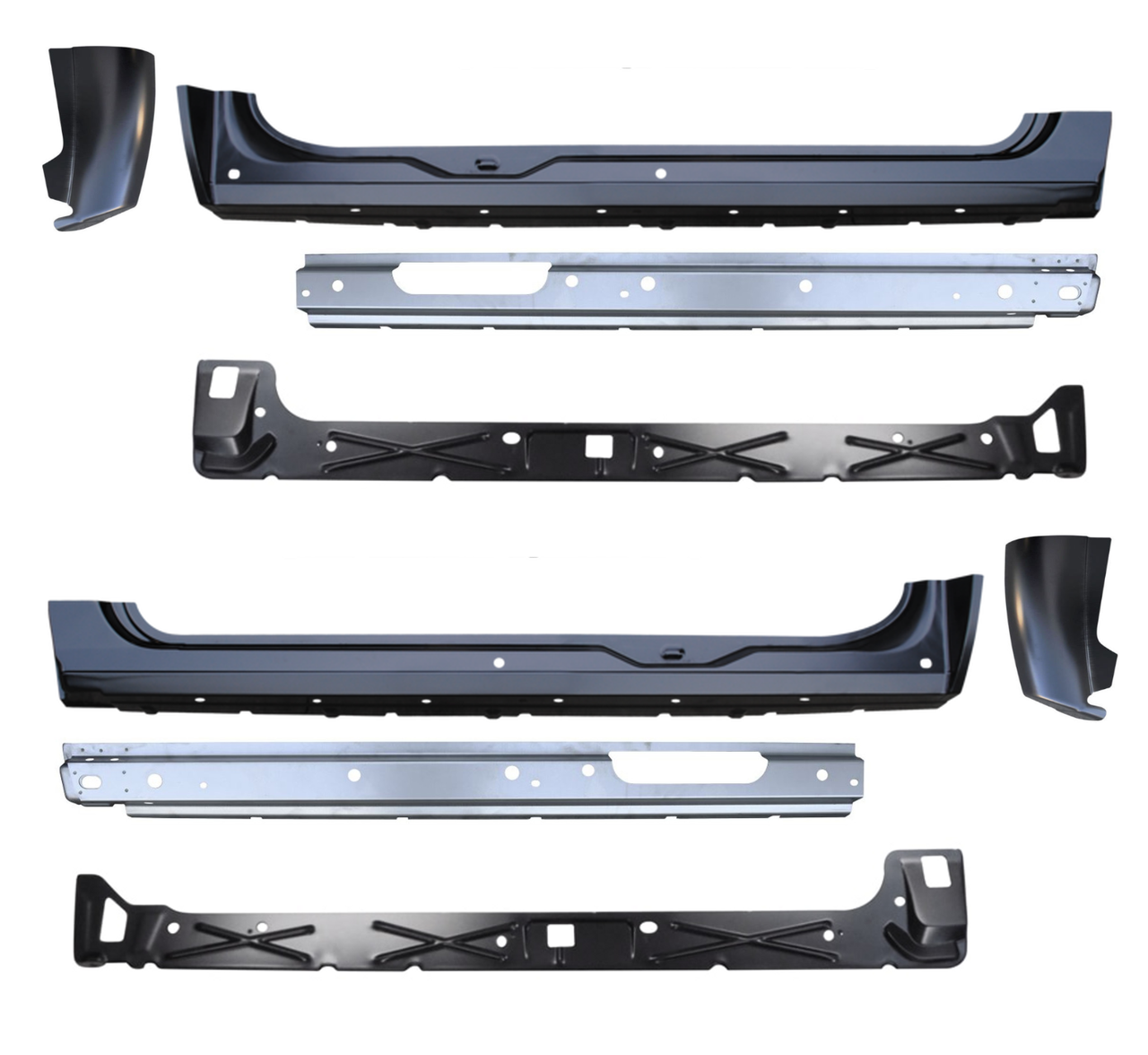 2007-2013 Chevy Gmc Pickup Complete Rocker Panel Cab Corner KIT For 4Dr Ext. Cab img