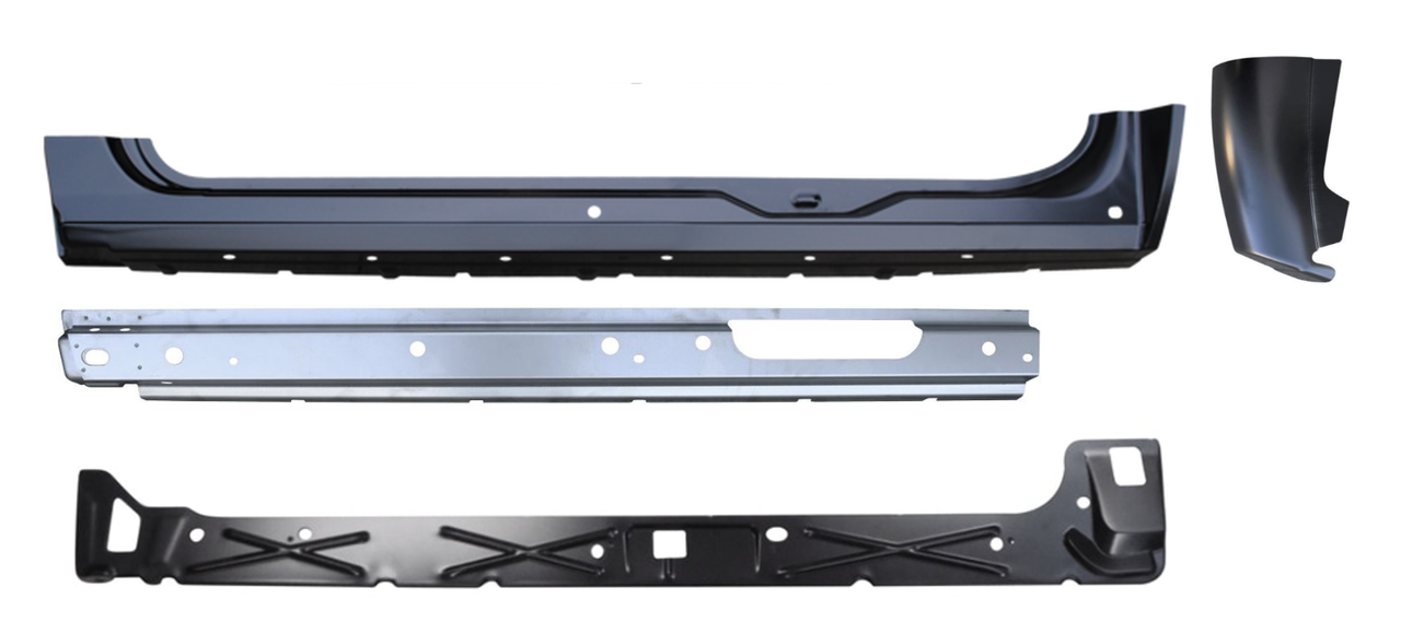 Lh 2007-2013 Chevy Gmc Pickup Complete Rocker Panel Cab Corner KIT For 4 Dr Ext img